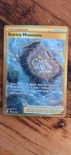 Pokémon - Stormy Mountains - Gold - Evolving Skies, Ophalen, Zo goed als nieuw, Losse kaart, Foil