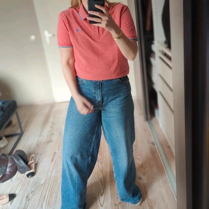 Polo heren oranje rood M L, Kleding | Heren, Polo's, Gedragen, Ophalen of Verzenden