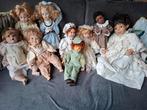 9 poppen met porseleinen hoofd,handjes en voetjes, Verzamelen, Poppen, Ophalen of Verzenden, Gebruikt, Pop