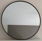 Spiegel, rond ø 70cm in zwart metalen lijst, Ophalen, Rond, Zo goed als nieuw, Minder dan 100 cm