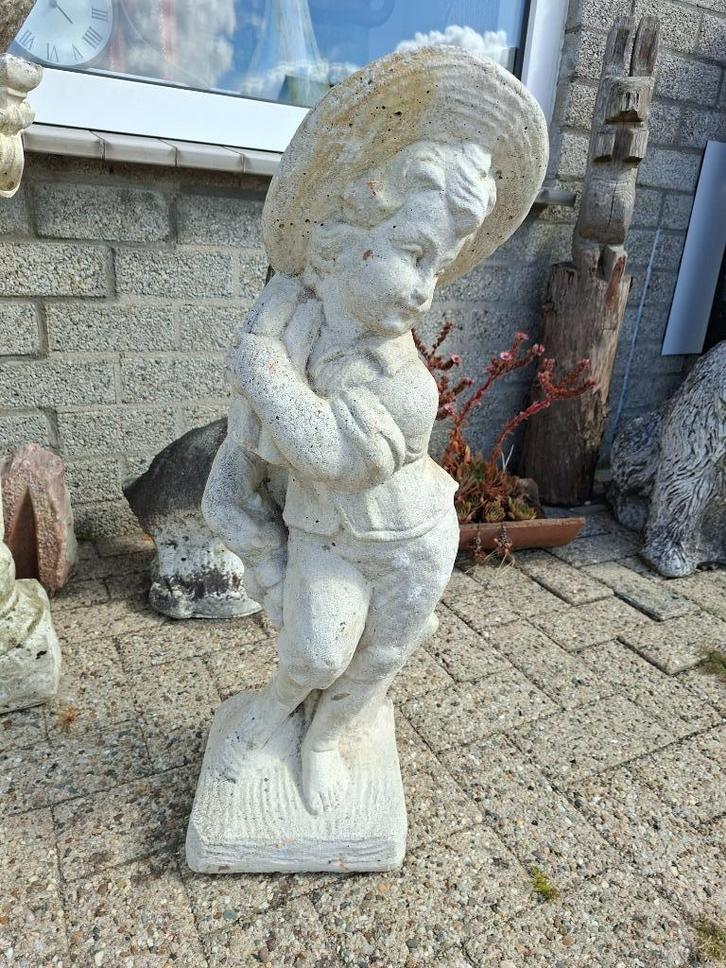 Jongen Tuinbeeld Beton, Tuin en Terras, Tuinbeelden, Gebruikt, Beton, Ophalen