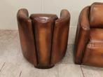 2x Aviator fauteuil cognac vintage leer + BEZORGING GRATIS, Huis en Inrichting, Aviator, ., Nieuw, Ophalen of Verzenden