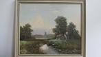 Olieverf op paneel - gesigneerd F. de Jong - 60 x 50 cm, Antiek en Kunst, Ophalen of Verzenden