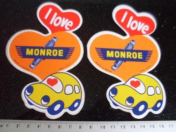 2x sticker i love monroe logo schokbrekers shock absorbers beschikbaar voor biedingen