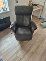 Lederen Relaxfauteuil met Draaivoet, Gebruikt, 75 tot 100 cm, Ophalen of Verzenden, 75 tot 100 cm
