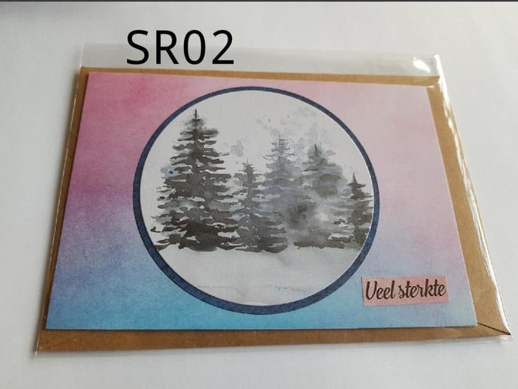 Veel sterkte, Condoleance kaart (SR02), Hobby en Vrije tijd, Kaarten | Zelfgemaakt, Nieuw, Overige thema's, Ophalen