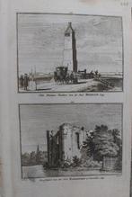 473-474 / Stenen Baken Brielle en Slot Ravenstein Heenvliet, Antiek en Kunst, Kunst | Etsen en Gravures, Ophalen of Verzenden