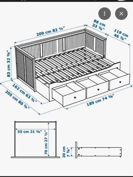 Ikea Hemnes duobed uitschuifbaar - mist lattenbodems, Huis en Inrichting, Slaapkamer | Bedden, Gebruikt, Eenpersoons, 80 cm, 200 cm