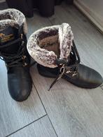 Zwarte Panama Jack dames laarzen met bont, Verzenden, Zwart, Lage of Enkellaarzen, Zo goed als nieuw