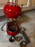 Rode Smeg Espressomachine, Afneembaar waterreservoir, Espresso apparaat, Gemalen koffie, Ophalen of Verzenden