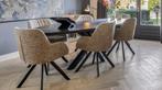 mooie zwarte ovale eettafel 180x120, Huis en Inrichting, Tafels | Eettafels, Ophalen, Gebruikt, 100 tot 150 cm, Vijf personen of meer