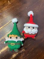 Gehaakte kerstman en elf, amigurumi, winter, kerstdecoratie, Hobby en Vrije tijd, Breien en Haken, Ophalen of Verzenden, Nieuw