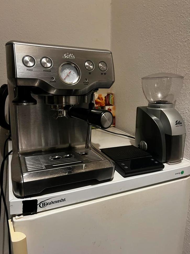 Solis cafeespresso pro 117 + Maler & Accessoires, Witgoed en Apparatuur, Koffiezetapparaten, Zo goed als nieuw, Koffiebonen, Espresso apparaat