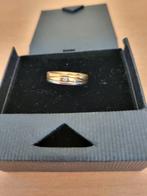 Mooie gouden+witgouden trouw/verlovingsring met briljantje, 18 tot 19, Gebruikt, Overige kleuren, Verzenden