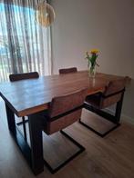 Mooie eettafel en 4 stoelen, Ophalen, Gebruikt, 4 tot 6 stoelen
