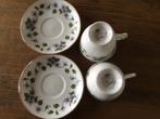 Set Queen Anne theekopjes vergeet-mij-nietjes, Antiek en Kunst, Ophalen of Verzenden