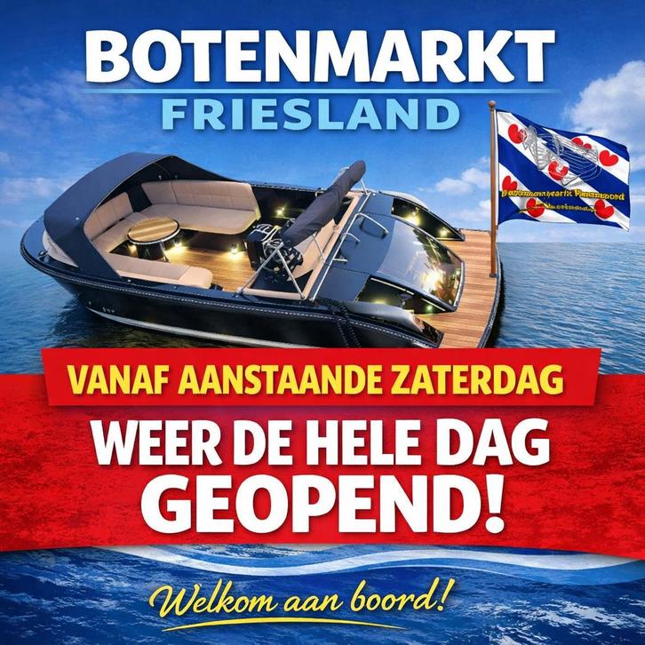 Hier begint jou vaarseizoen!, Watersport en Boten, Sloepen, Nieuw, 70 pk of meer, 6 meter of meer, Buitenboordmotor, Benzine, Polyester