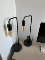 Zwart metalen tafellamp/ nachtlampjes 2x, Ophalen of Verzenden, Zo goed als nieuw, Minder dan 50 cm