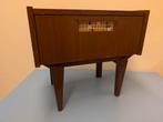 Midcentury modern Scandinavisch teak mozaïek nachtkastje 60s, Ophalen, Gebruikt, 45 tot 65 cm, Minder dan 55 cm