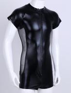 Heren jumpsuit met rits sexy zwarte leren bodysuit wetlook, Kleding | Heren, Carnavalskleding en Feestkleding, Nieuw, Kleding