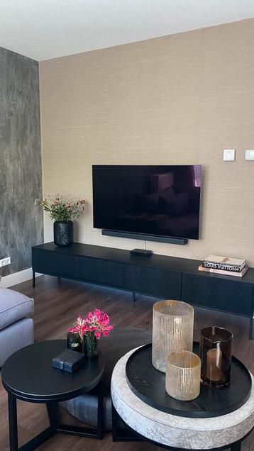 Zwart eiken tv meubel zen lifestyle 240cm