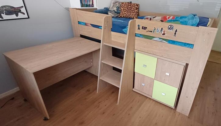 Half hoogslaper, Kinderen en Baby's, Kinderkamer | Stapelbedden en Hoogslapers, Gebruikt, Hoogslaper, Ophalen
