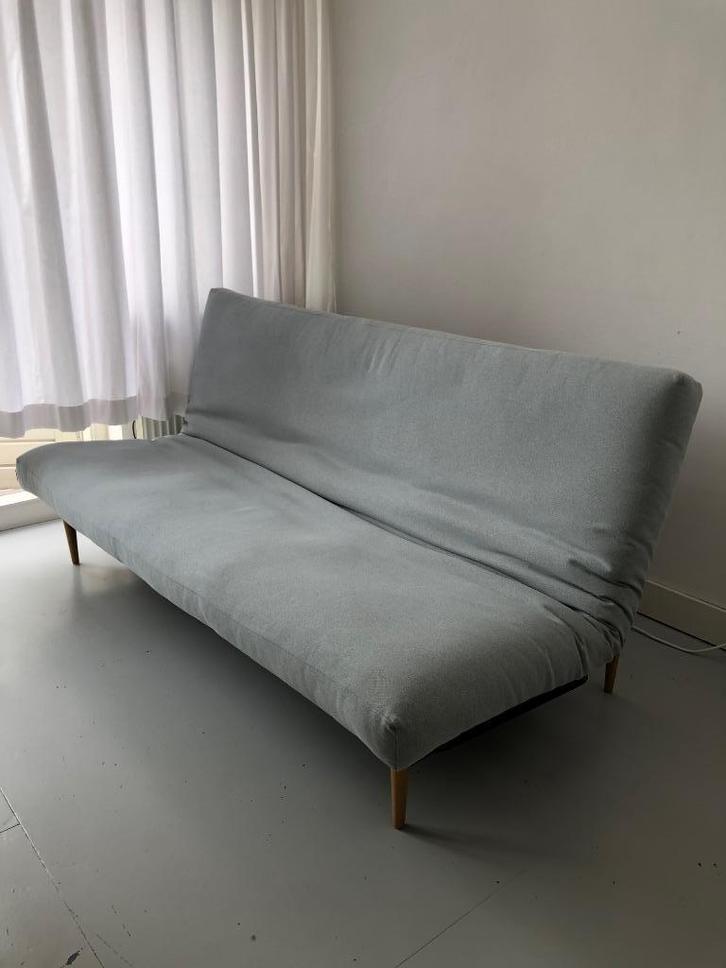 sofabed, Huis en Inrichting, Slaapkamer | Slaapbanken, Zo goed als nieuw, 140 cm, 190 cm of minder, Tweepersoons, Grijs, Blauw