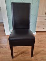 Leren eetkamerstoelen 4 stuks, Ophalen, Zo goed als nieuw, Zwart