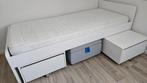 Bed 1 persoons 90x200 cm Ikea Släkt wit, Huis en Inrichting, Slaapkamer | Bedden, Ophalen, 90 cm, Eenpersoons, Wit