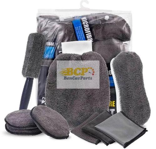 Microfiber autoschoonmaakset poetsdoeken 9-delig gehele set, Auto diversen, Onderhoudsmiddelen, Ophalen of Verzenden