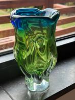 Josef Hospodka vaas groen blauw glasobject, Ophalen of Verzenden
