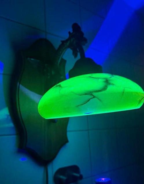 Uranium glas lamp lantaarn draak Art Deco antiek, Antiek en Kunst, Antiek | Lampen, Ophalen of Verzenden
