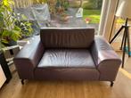 Aurbergine loveseat / 2-zitsbank met leer, Huis en Inrichting, Ophalen, Tweepersoons, Zo goed als nieuw, Minder dan 150 cm