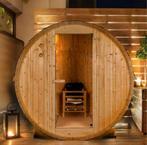 SAUNA BARREL HELEMAAL COMPLEET DIRECT LEVERBAAR OP = OP! 🚚, ., Fins of Traditioneel, Ophalen of Verzenden, .