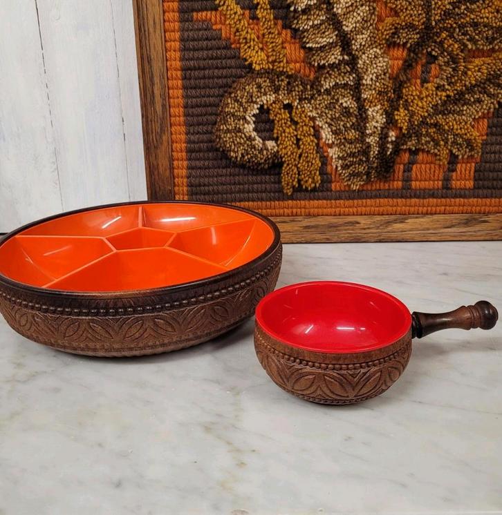 Retro Emsa snackschaal en bakje, Verzamelen, Retro, Huis en Inrichting, Ophalen of Verzenden