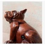 Houten hondenbeeld Bulldog 10 x 11 cm, Verzamelen, Beelden en Beeldjes, Ophalen of Verzenden