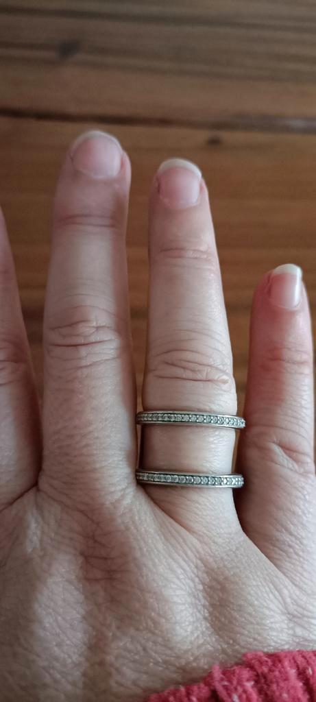 Ti Sento zilveren ring maat 58 met zirkonia - z.g.a.n., Sieraden, Tassen en Uiterlijk, Ringen, Zo goed als nieuw, Dame, 18 tot 19