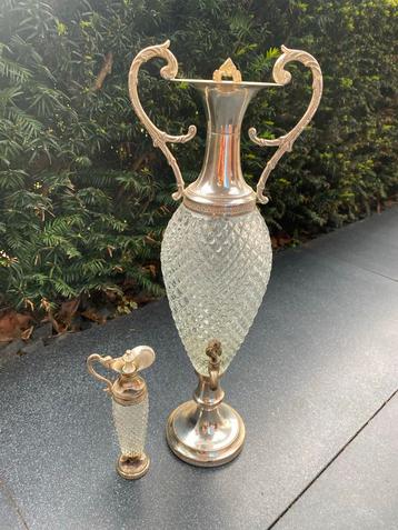 Zilveren Karaf & Schenkkan met Glas beschikbaar voor biedingen