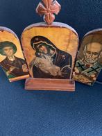 Fraai brocante Griekse drieluik  moeder Gods Vladimirskaja, Antiek en Kunst, Antiek | Religie, Ophalen of Verzenden