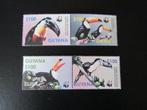 Postzegel Vogel: WWF: Serie 2 zegelparen Toekans uit Guyana, Ophalen of Verzenden, Postfris, Dier of Natuur