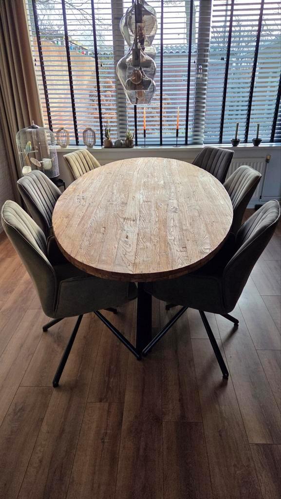 Romaro ovale eettafel 230x115cm met kruispoot, Huis en Inrichting, Tafels | Eettafels, Gebruikt, 100 tot 150 cm, 200 cm of meer