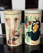 2 vintage Bolletje beschuitbussen van de Fabeltjeskrant, Ophalen of Verzenden, Gebruikt, Beschuit, Bolletje