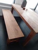 Teakhouten eettafel met bankje, Huis en Inrichting, Tafels | Eettafels, Ophalen, 100 tot 150 cm, Teakhout, Vijf personen of meer