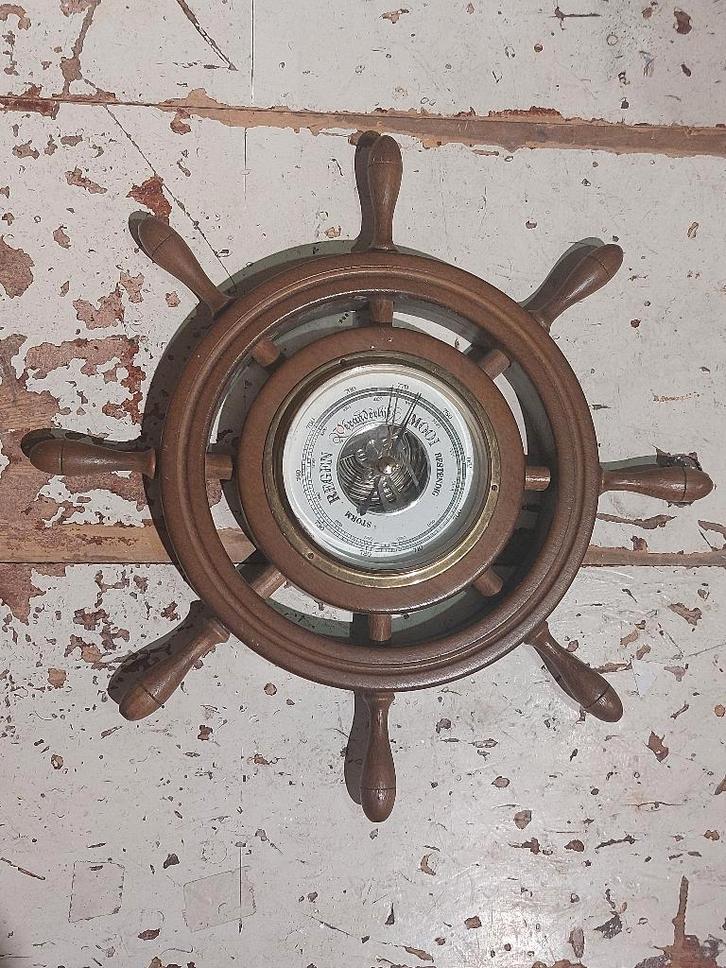 Barometer Stuurrad Stuurwiel Scheeepsroer, Verzamelen, Scheepvaart, Gebruikt, Gebruiksvoorwerp, Motorboot of Zeilboot, Ophalen of Verzenden