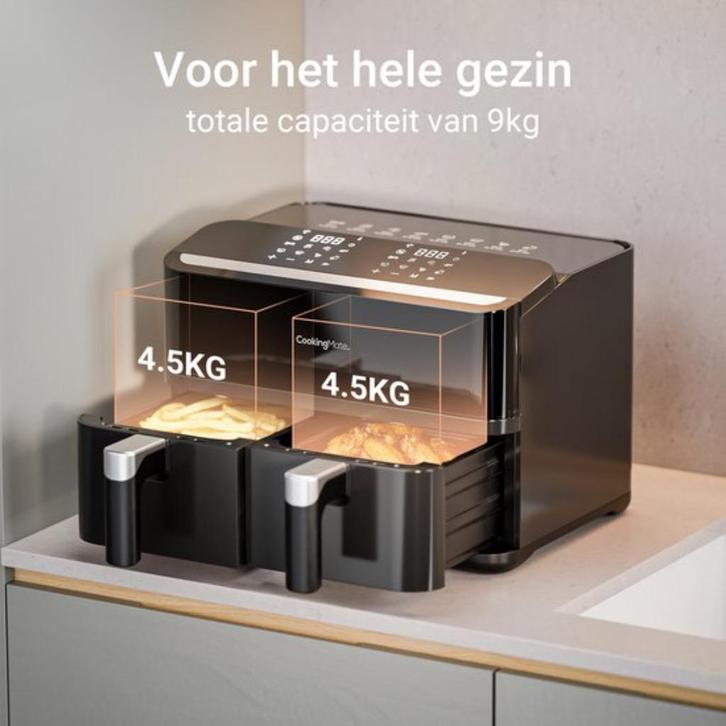 KitchenMate airfryer double; voor het hele gezin, Huis en Inrichting, Keuken | Keukenbenodigdheden, Zo goed als nieuw, Ophalen of Verzenden