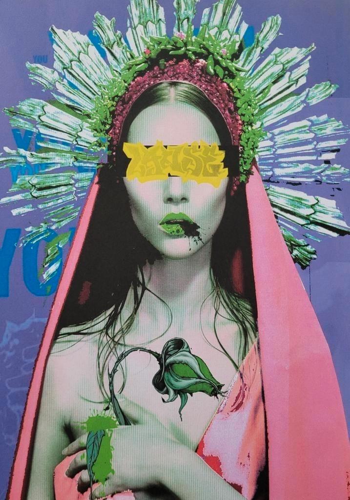 Bold Mixed Media Pop Art Print Feminine Iconography, Antiek en Kunst, Kunst | Schilderijen | Modern, Verzenden