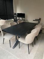 Gloednieuwe tafel met 6 stoelen beige/zwart, Huis en Inrichting, Tafels | Eettafels, Ophalen of Verzenden, Zo goed als nieuw, Rechthoekig