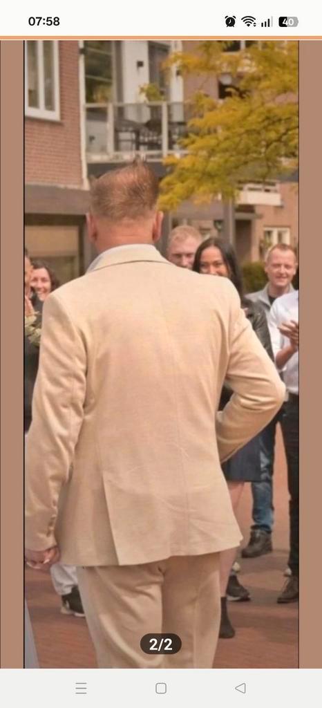 Wam denim 1 x aangehad voor de bruiloft, Kleding | Dames, Huispakken, Zo goed als nieuw, Maat 46/48 (XL) of groter, Beige, Ophalen