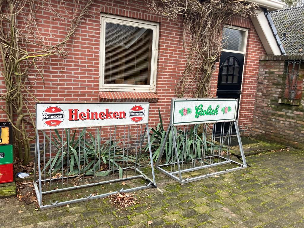 Heineken & Grolsch fietsenrekken, Verzamelen, Ophalen, Gebruikt, Reclamebord