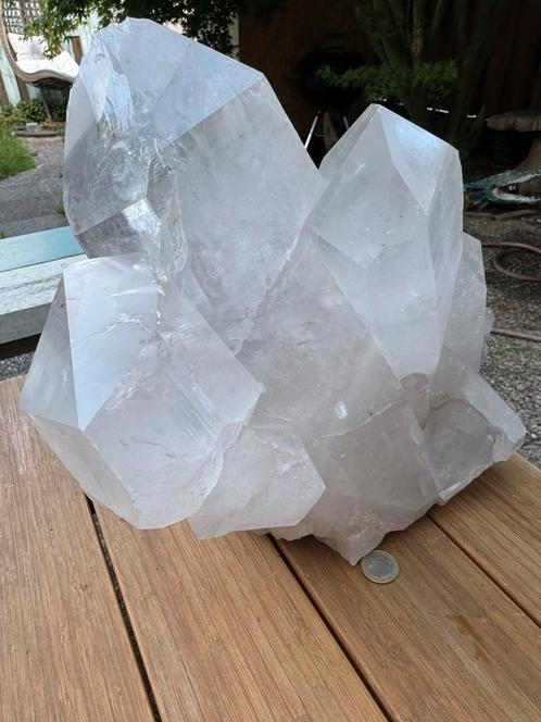 Bergkristal cluster XL 13,5kilo, Verzamelen, Mineralen en Fossielen, Mineraal, Ophalen of Verzenden